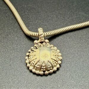 Vintage Napier Silver Tone Sun Pendant Necklace